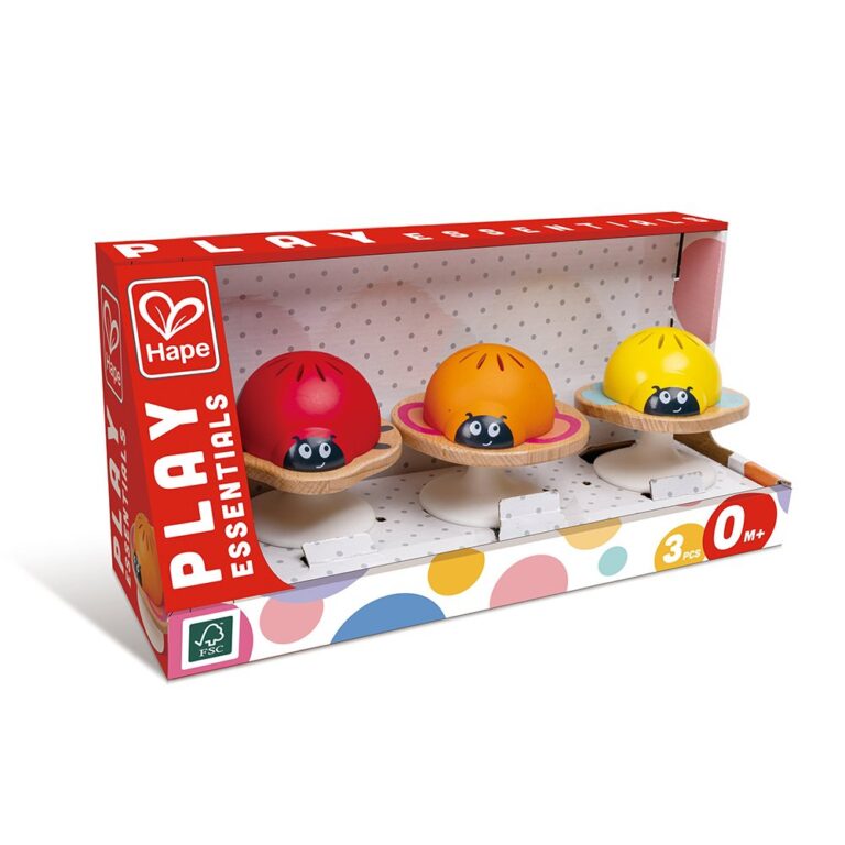 Hape - Stay-put Animal Rattles with Suction Cup, 3pc Set, 0M+