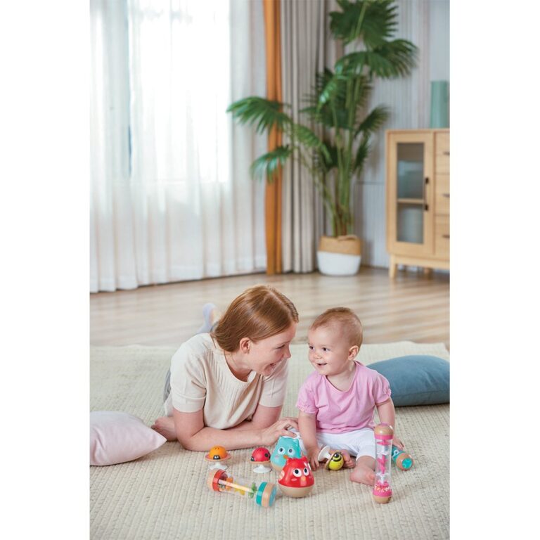 Hape - Stay-put Animal Rattles with Suction Cup, 3pc Set, 0M+