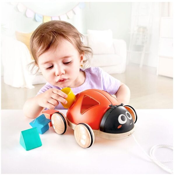 Hape – Wooden Ladybug-Themed Push and Pull-Along Toy