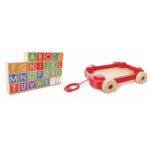 Hape – Wooden Pull-Along Cart With Stacking Blocks