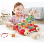 Hape – Wooden Pull-Along Cart With Stacking Blocks