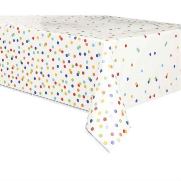 Unique Rainbow Polka Dot Table Cover