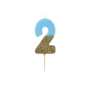 Talking Tables Blue – Glitter Number Candle 2