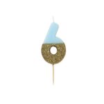 Talking Tables Blue – Glitter Number Candle 6