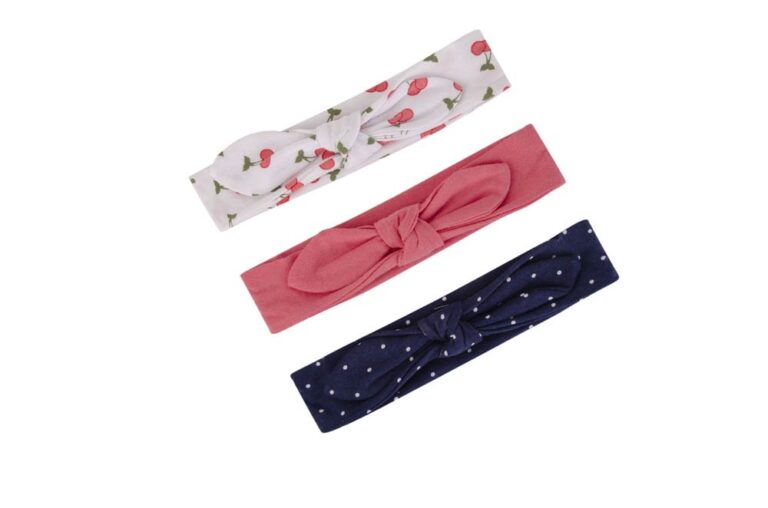 Hudson Childrenswear - 3Pc Headband And 3Pc Scratch Mitten Set Cherries - Rose Multicolor