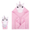 Hudson Childrenswear – Animal Hooded Towel(Woven Terry) Unicorn – Pink