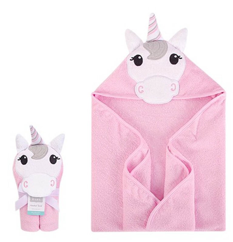 Hudson Childrenswear - Animal Hooded Towel(Woven Terry) Unicorn - Pink