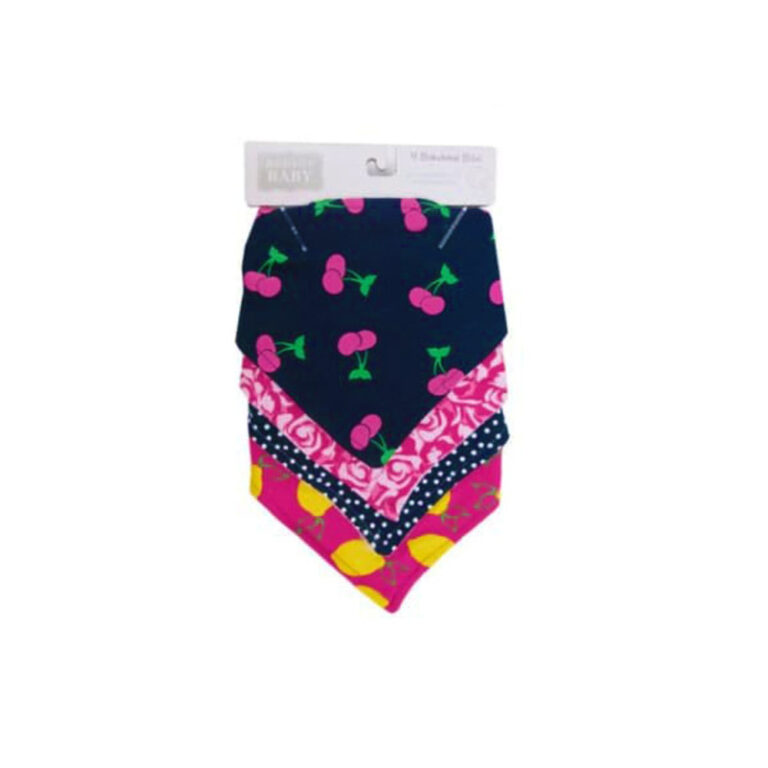 Hudson Childrenswear - Bandana Bib 4Pc Cherry - Rose Multicolor