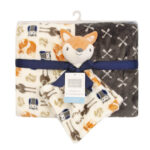 Hudson Childrenswear – Blanket 2Pc And Security Blanket Boy Gray Fox – Orange