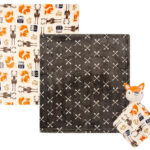 Hudson Childrenswear – Blanket 2Pc And Security Blanket Boy Gray Fox – Orange