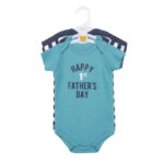 Hudson Childrenswear – Bodysuit 3pcs Set Short Sleeve Daddys Boy – Blue