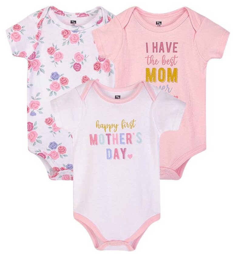 Hudson Childrenswear - Bodysuit 3pcs Set Short Sleeve Mummys Girl - Pink