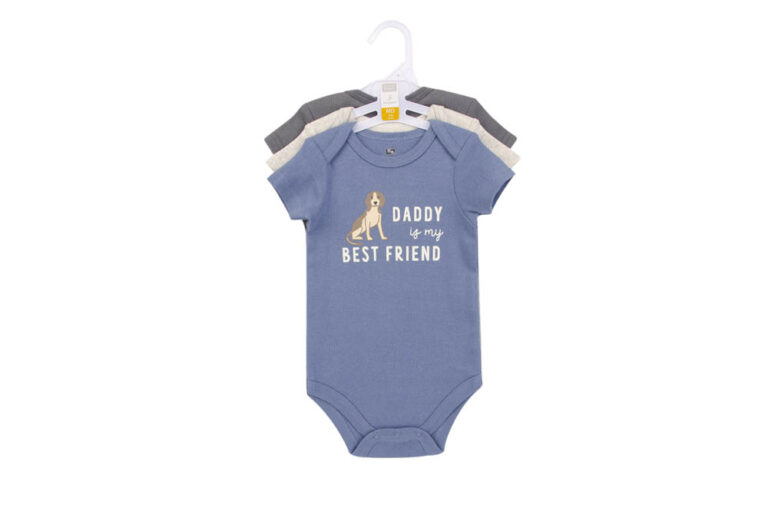 Hudson Childrenswear - Bodysuit 3pcs Set Short Sleeve Puppy - Sapphire Blue