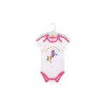 Hudson Baby – Bodysuit 3Pcs Set Short Sleeve – Rainbow Unicorn (0-3M)