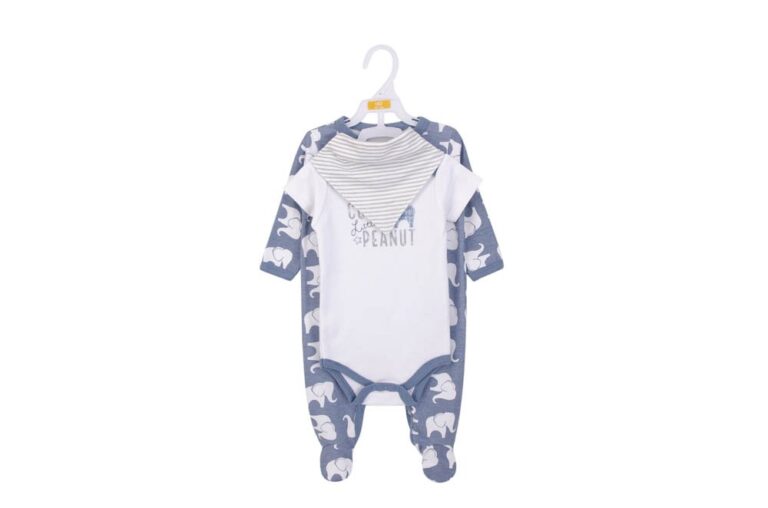 Hudson Childrenswear - Layette Set 3pc Blue Elephant - Blue