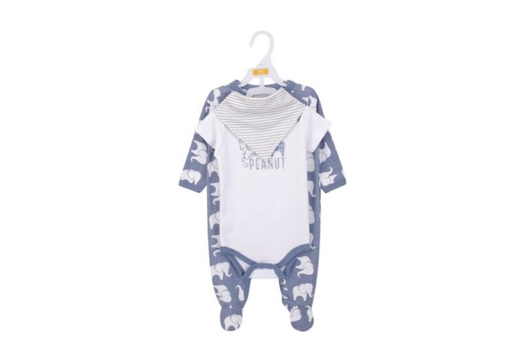 Hudson Childrenswear - Layette Set 3pc Blue Elephant - Blue