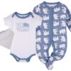 Hudson Childrenswear – Layette Set 3pc Blue Elephant – Blue