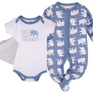 Hudson Childrenswear – Layette Set 3pc Blue Elephant – Blue