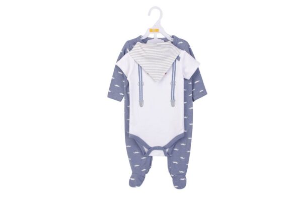 Hudson Childrenswear – Layette Set 3pc Bow Tie – Blue