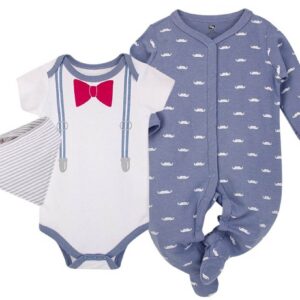 Hudson Childrenswear – Layette Set 3pc Bow Tie – Blue