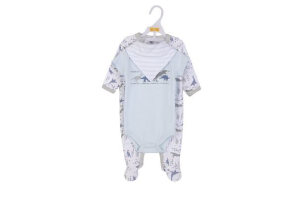 Hudson Childrenswear – Layette Set 3pc Dinosaurs – Blue
