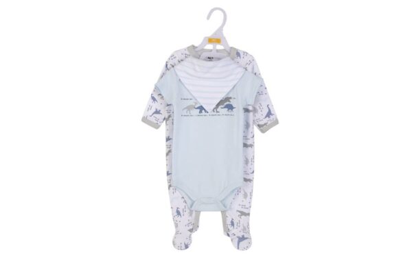 Hudson Childrenswear – Layette Set 3pc Dinosaurs – Blue