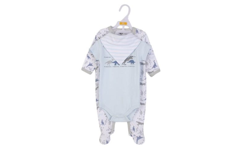 Hudson Childrenswear - Layette Set 3pc Dinosaurs - Blue