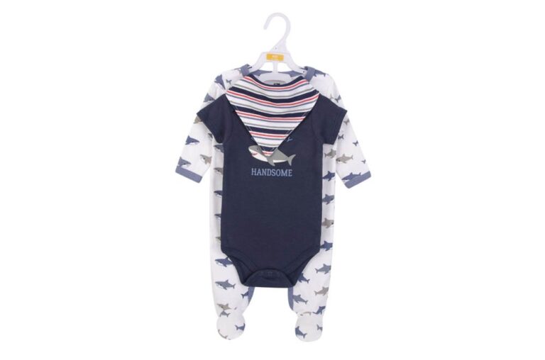 Hudson Childrenswear - Layette Set 3pc Sharks - Blue