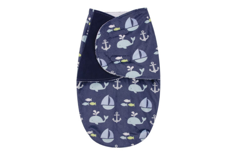 Hudson Childrenswear - Plush Swaddle Wrap Ocean - Sapphire Blue
