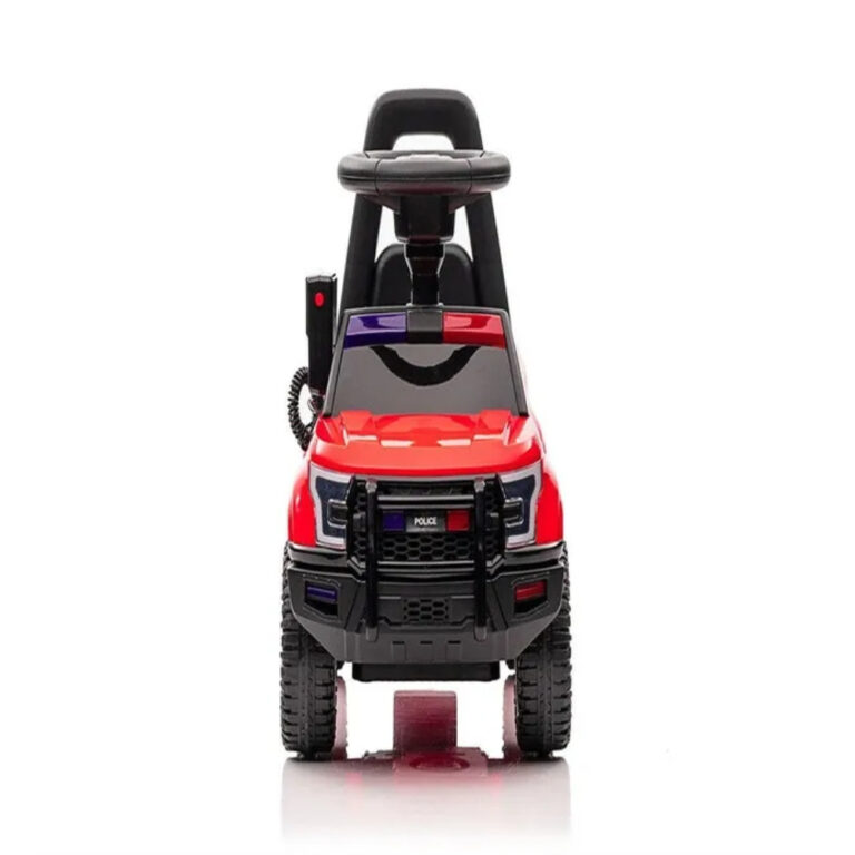 Kids Police Push Ride-On Car – Red - Foot-to-Floor Toddler Patrol Car with Steering Wheel & Under-Seat Storage