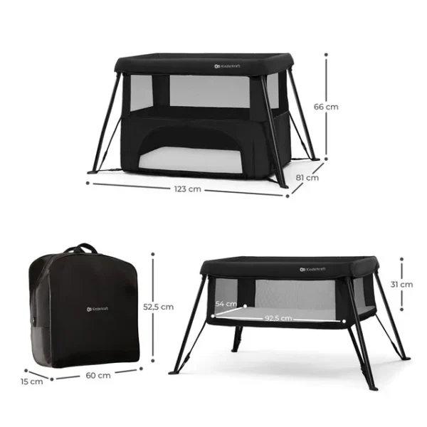 Kinderkraft – Cami 3-In-1 Baby Cot – Grey