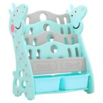 Little Learners – 2-in-1 Bookshelf w/ Toy Storage – Green/Grey