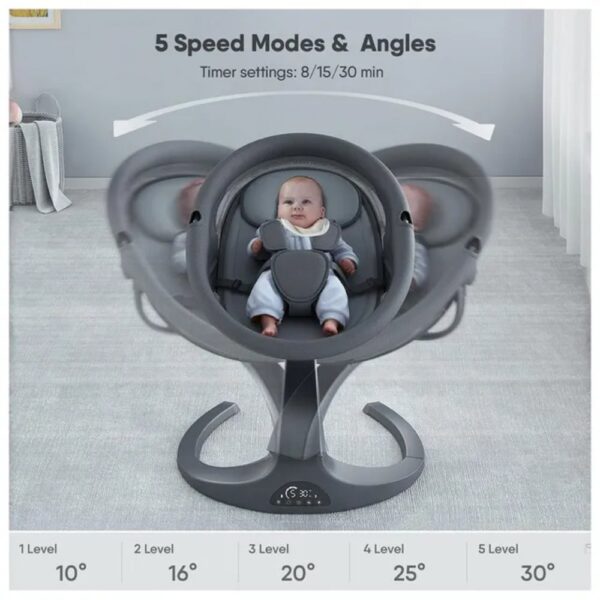 Little Learners – Multifacing Baby Swing Chair – Grey