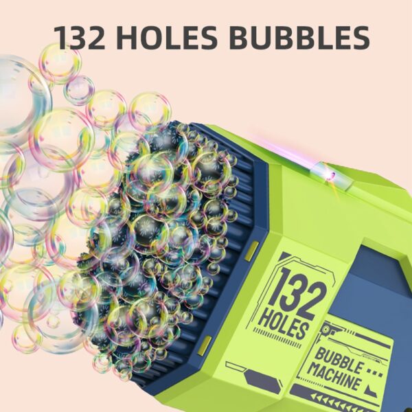 Little Story – 132 Holes Bubble Machine Gun With Light/Bubble Maker – Green