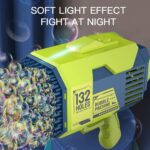 Little Story – 132 Holes Bubble Machine Gun With Light/Bubble Maker – Green