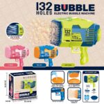 Little Story – 132 Holes Bubble Machine Gun With Light/Bubble Maker – Green