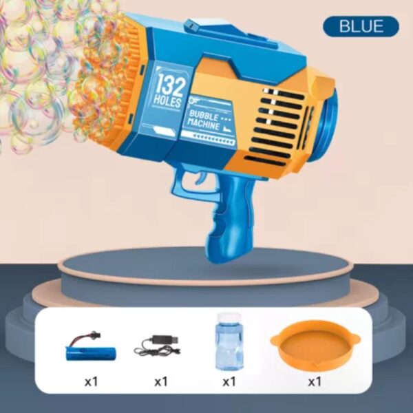Little Story – 132 Holes Bubble Machine Gun With Light/Bubble Maker – Orange
