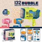 Little Story – 132 Holes Bubble Machine Gun With Light/Bubble Maker – Orange