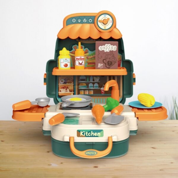 Little Story – 3-In-1 Chef/Kitchen Set School Bag (21 Pcs) – Green