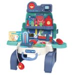Little Story – 3in1 Doctor/Nurse/Clinic Toy Set School Bag (23 Pcs) – Blue