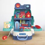 Little Story – 3in1 Doctor/Nurse/Clinic Toy Set School Bag (23 Pcs) – Blue