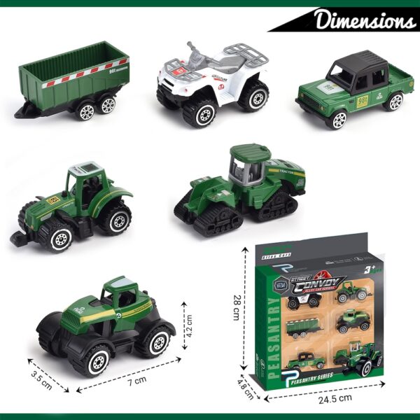 Little Story – Alloy Sliding Farmer’s Vehicle (6Pcs) – Multicolor
