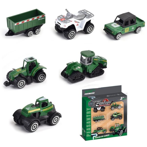 Little Story – Alloy Sliding Farmer’s Vehicle (6Pcs) – Multicolor