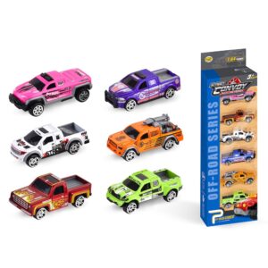 Little Story – Alloy Sliding Pickup Toy Truck (6 Pcs) – Multicolor