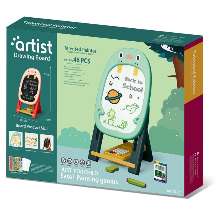 Little Story - Artist Penguin Double Sided Magnetic Drawing Board (46 Pcs) - Green