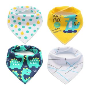 Little Story – Bandana Drool Bibs Set of 4 Dinosaur