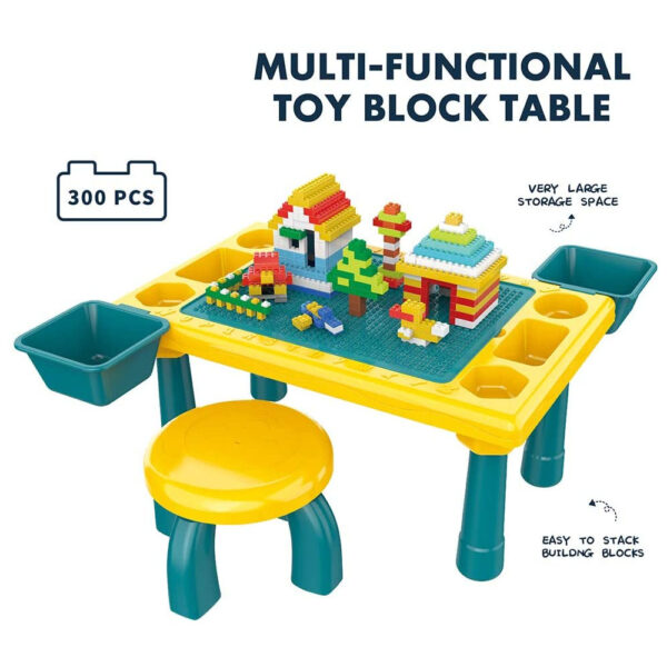 Little Story – Blocks 4 In 1 Activity Table Wt Stool – Green