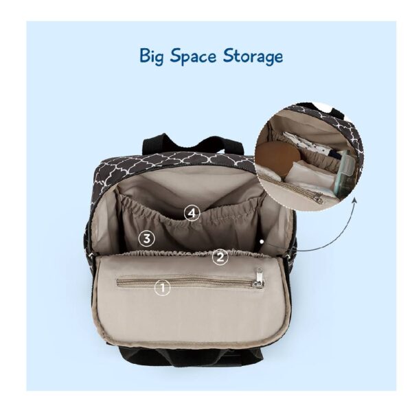 Little Story – Diaper Backpack with Changing Mat and Bottle Bag – set of 3 – Black