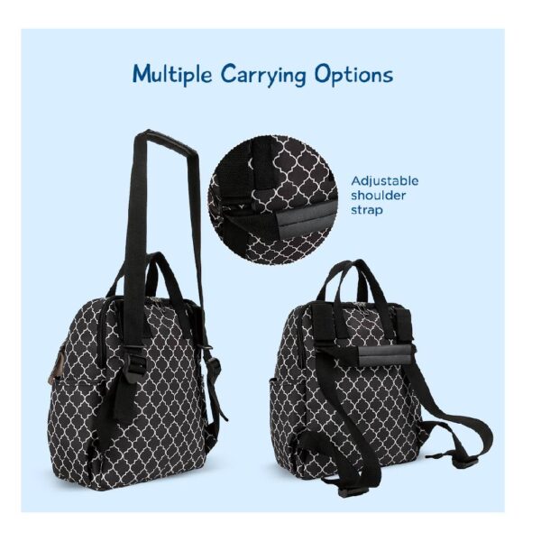 Little Story – Diaper Backpack with Changing Mat and Bottle Bag – set of 3 – Black