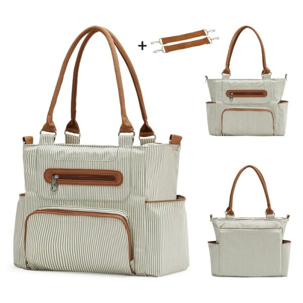 Little Story – Diaper Bag Set Of 6 With Hooks – Ivory